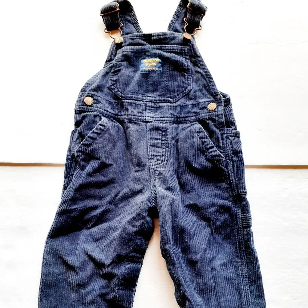 Oshkosh Boys Overalls Corduroy Navy Blue 18 Months